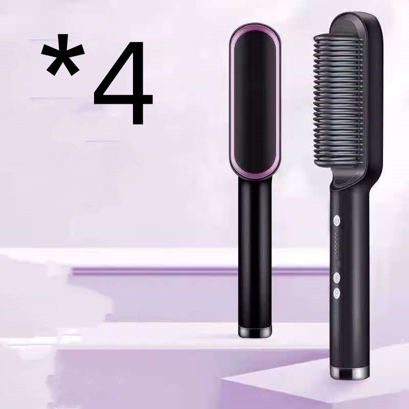2-in-1 Hair Straightener & Curling Hot Comb – Negative Ion Electric Styling Brush | Tourmaline Ceramic, 10 Temp Settings