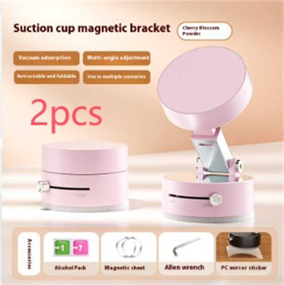 Foldable Magnetic Vacuum Car Phone Holder – Strong Suction Cup Mount for Hands-Free Navigation (Universal Fit)