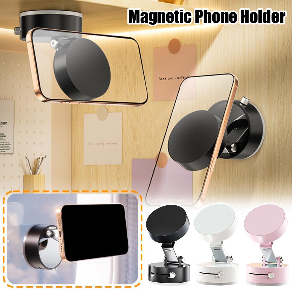 Foldable Magnetic Vacuum Car Phone Holder – Strong Suction Cup Mount for Hands-Free Navigation (Universal Fit)
