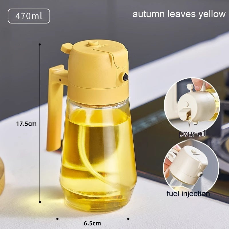 470ML 2-in-1 Olive Oil Sprayer & Pourer – Glass Cooking Dispenser for Oil, Vinegar, Soy Sauce (Ergonomic Handle)