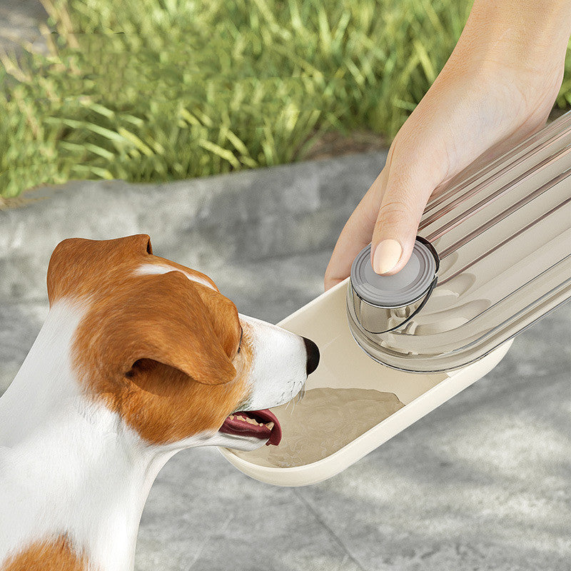2-in-1 Portable Pet Water & Food Cup – Green Travel Bottle for Dogs & Cats (21.5cm, ABS/PP/PS)