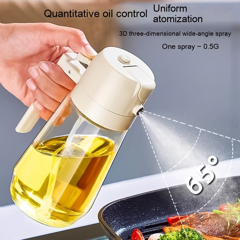 470ML 2-in-1 Olive Oil Sprayer & Pourer – Glass Cooking Dispenser for Oil, Vinegar, Soy Sauce (Ergonomic Handle)
