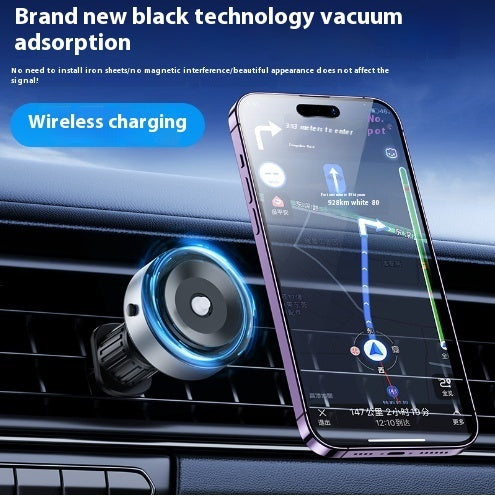 Intelligent Magnetic Car Phone Mount – Double-Sided Suction Cup Holder with 360° Rotation & USB Charging (Universal Fit)