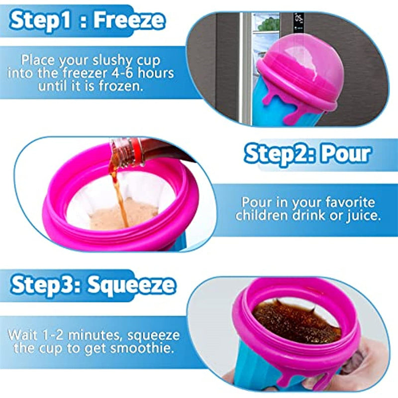 500ML Magic Slushy Maker Cup – Quick-Freeze Squeeze Ice Cream & Smoothie Cup for Kids and Adults (Reusable & BPA-Free)