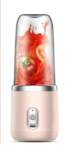6-Blade Portable USB Blender – Mini Juicer Cup & Smoothie Maker | Rechargeable Fruit Mixer & Ice Crusher (400mL, Dark Blue)