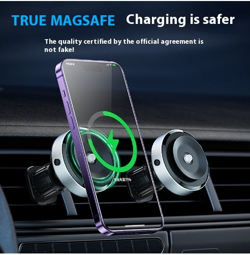 Intelligent Magnetic Car Phone Mount – Double-Sided Suction Cup Holder with 360° Rotation & USB Charging (Universal Fit)