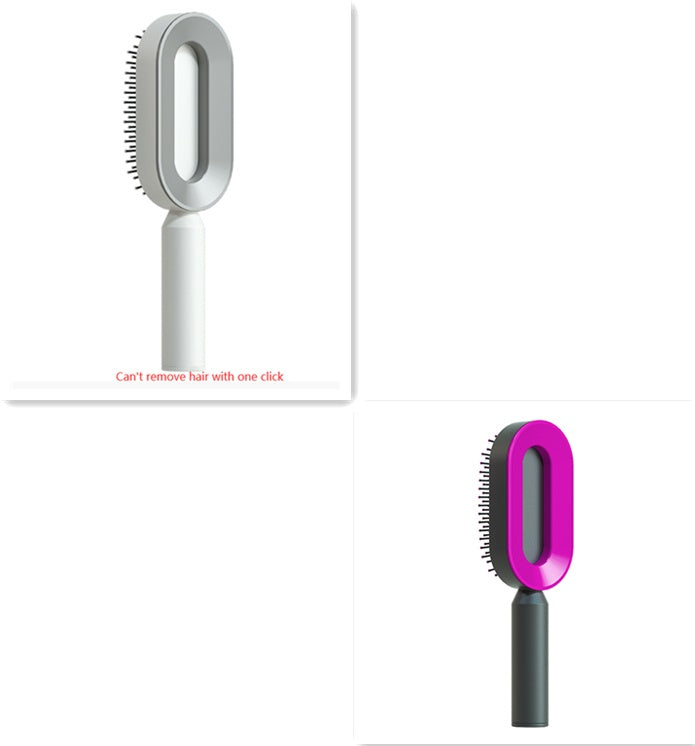 2-in-1 Self-Cleaning Hair Brush for Women – Anti-Static Detangling Comb with Scalp Massage & Air Cushion | For All Hair Types