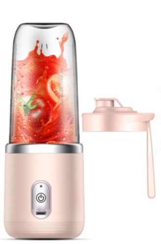 6-Blade Portable USB Blender – Mini Juicer Cup & Smoothie Maker | Rechargeable Fruit Mixer & Ice Crusher (400mL, Dark Blue)