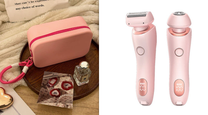 2-in-1 USB Rechargeable Electric Shaver for Women – Waterproof Hair Removal Epilator for Face, Legs, Bikini, and Body