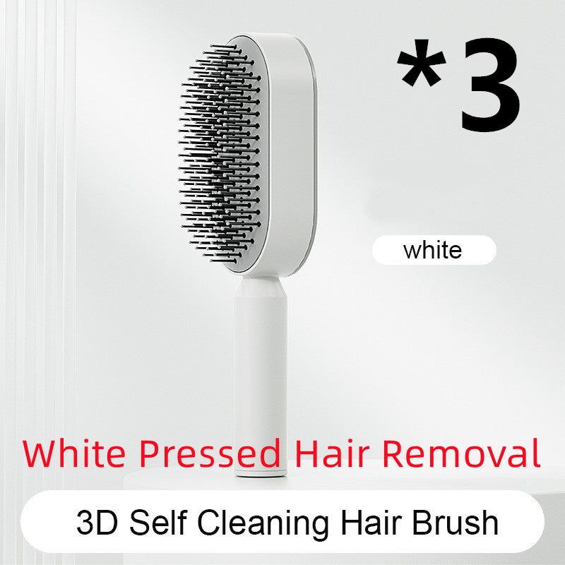 2-in-1 Self-Cleaning Hair Brush for Women – Anti-Static Detangling Comb with Scalp Massage & Air Cushion | For All Hair Types