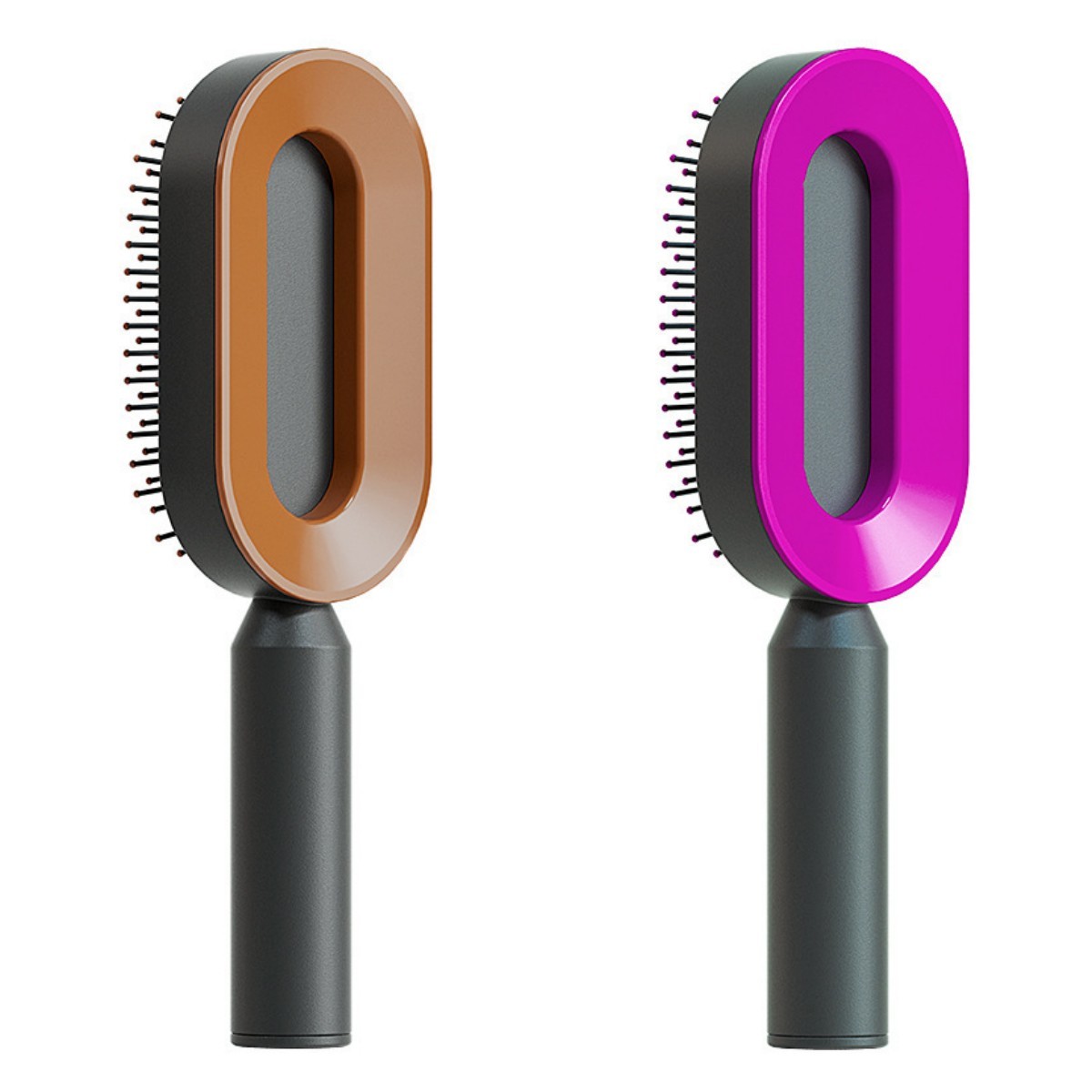 2-in-1 Self-Cleaning Hair Brush for Women – Anti-Static Detangling Comb with Scalp Massage & Air Cushion | For All Hair Types