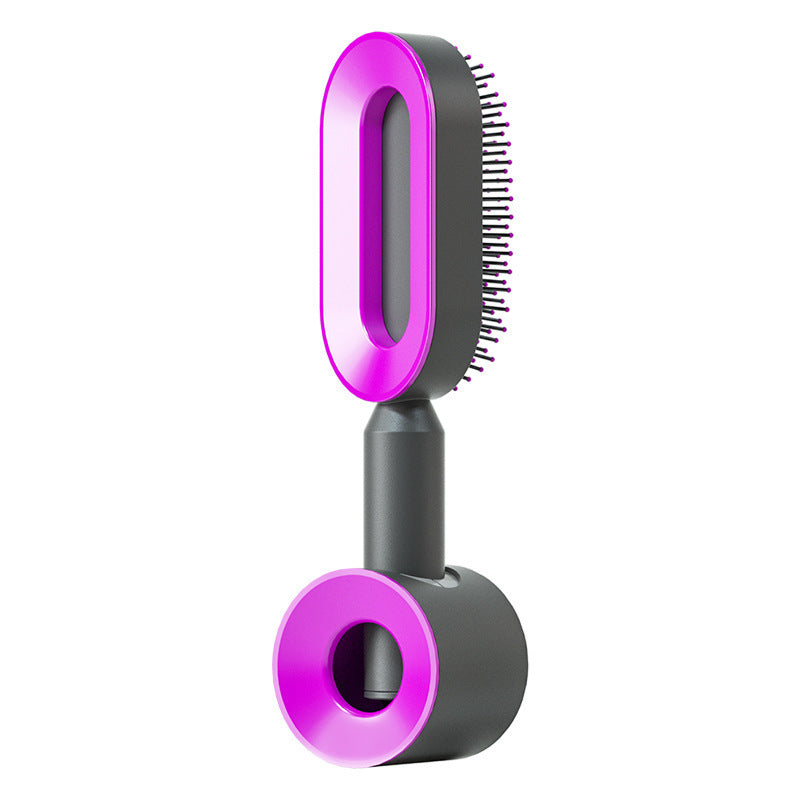 2-in-1 Self-Cleaning Hair Brush for Women – Anti-Static Detangling Comb with Scalp Massage & Air Cushion | For All Hair Types