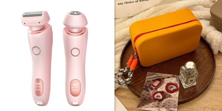 2-in-1 USB Rechargeable Electric Shaver for Women – Waterproof Hair Removal Epilator for Face, Legs, Bikini, and Body