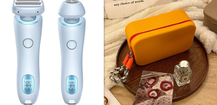 2-in-1 USB Rechargeable Electric Shaver for Women – Waterproof Hair Removal Epilator for Face, Legs, Bikini, and Body