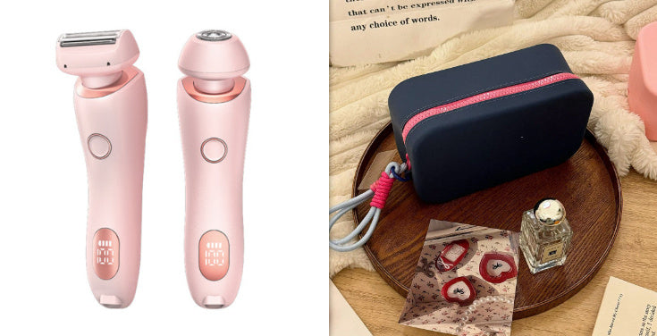 2-in-1 USB Rechargeable Electric Shaver for Women – Waterproof Hair Removal Epilator for Face, Legs, Bikini, and Body