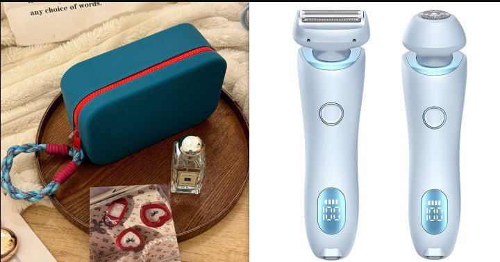 2-in-1 USB Rechargeable Electric Shaver for Women – Waterproof Hair Removal Epilator for Face, Legs, Bikini, and Body
