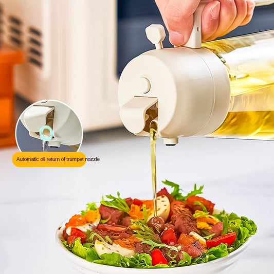 470ML 2-in-1 Olive Oil Sprayer & Pourer – Glass Cooking Dispenser for Oil, Vinegar, Soy Sauce (Ergonomic Handle)