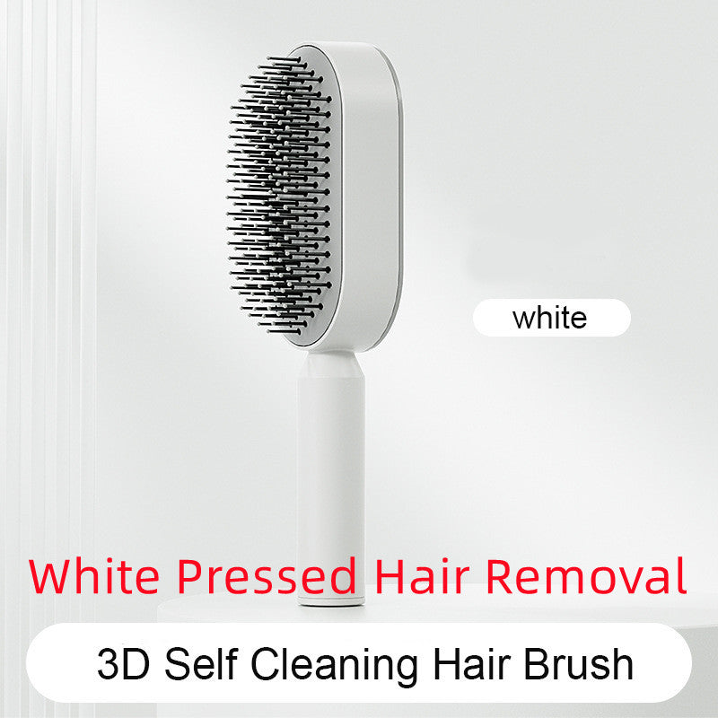 2-in-1 Self-Cleaning Hair Brush for Women – Anti-Static Detangling Comb with Scalp Massage & Air Cushion | For All Hair Types