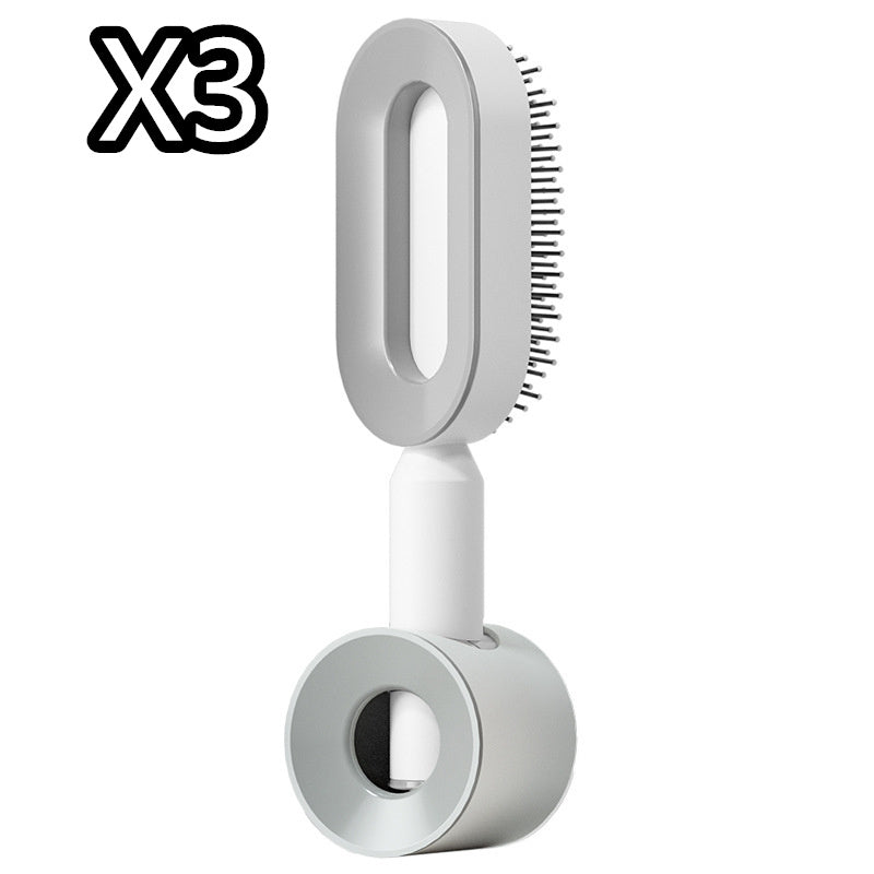 2-in-1 Self-Cleaning Hair Brush for Women – Anti-Static Detangling Comb with Scalp Massage & Air Cushion | For All Hair Types