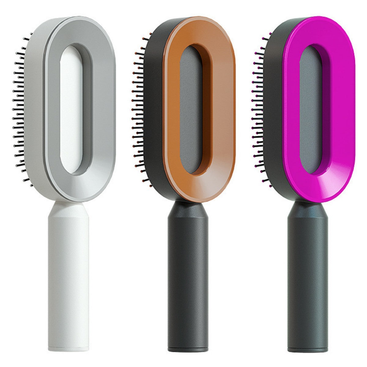 2-in-1 Self-Cleaning Hair Brush for Women – Anti-Static Detangling Comb with Scalp Massage & Air Cushion | For All Hair Types