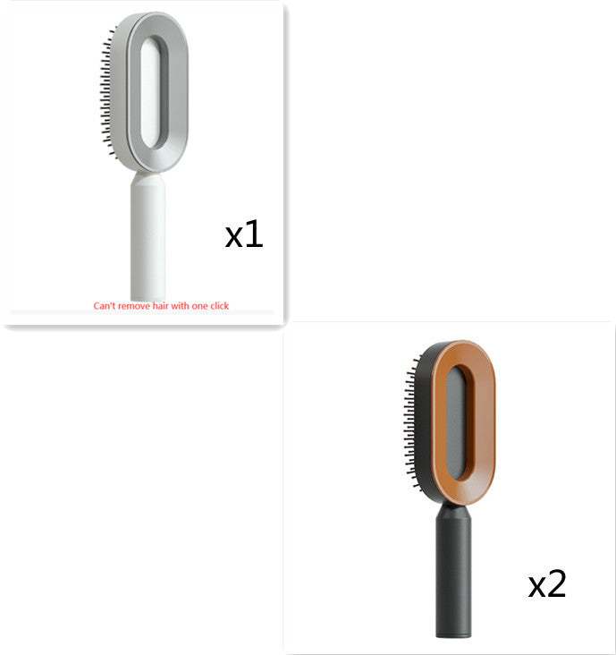 2-in-1 Self-Cleaning Hair Brush for Women – Anti-Static Detangling Comb with Scalp Massage & Air Cushion | For All Hair Types