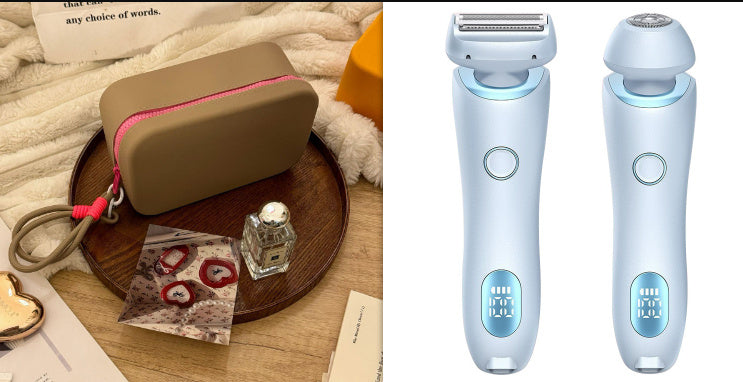 2-in-1 USB Rechargeable Electric Shaver for Women – Waterproof Hair Removal Epilator for Face, Legs, Bikini, and Body