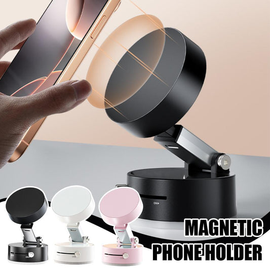 Foldable Magnetic Vacuum Car Phone Holder – Strong Suction Cup Mount for Hands-Free Navigation (Universal Fit)