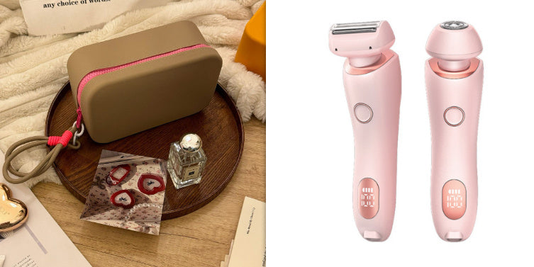 2-in-1 USB Rechargeable Electric Shaver for Women – Waterproof Hair Removal Epilator for Face, Legs, Bikini, and Body