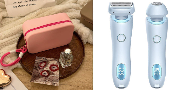 2-in-1 USB Rechargeable Electric Shaver for Women – Waterproof Hair Removal Epilator for Face, Legs, Bikini, and Body