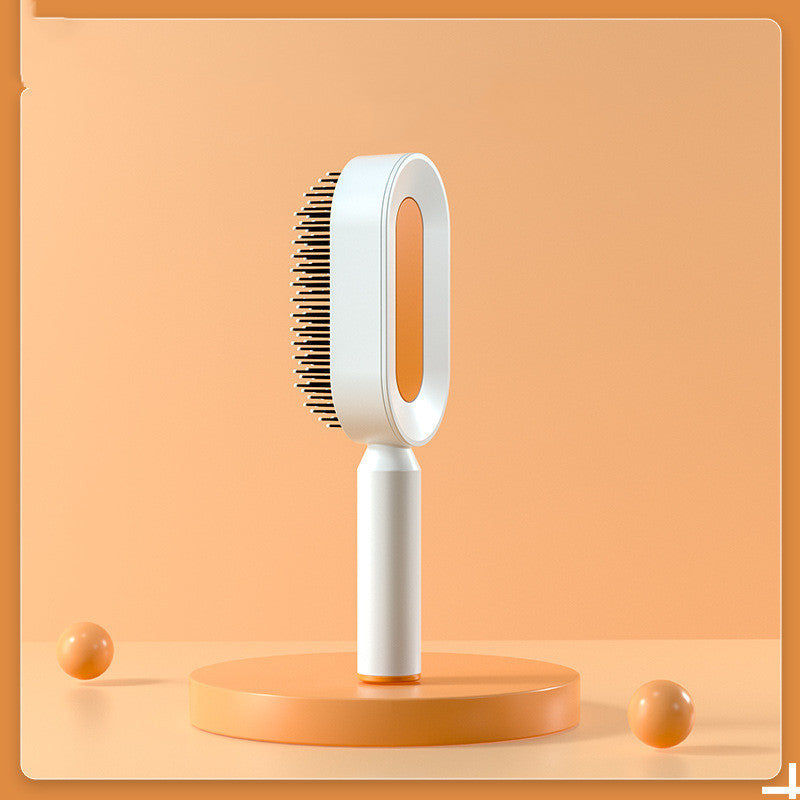 2-in-1 Self-Cleaning Hair Brush for Women – Anti-Static Detangling Comb with Scalp Massage & Air Cushion | For All Hair Types