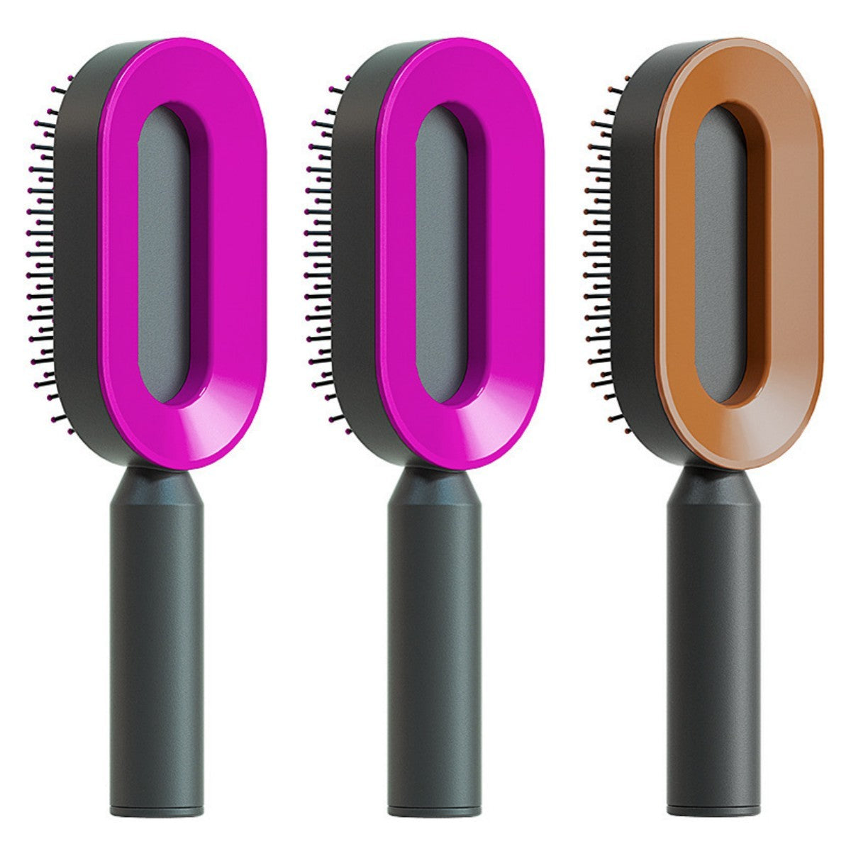 2-in-1 Self-Cleaning Hair Brush for Women – Anti-Static Detangling Comb with Scalp Massage & Air Cushion | For All Hair Types