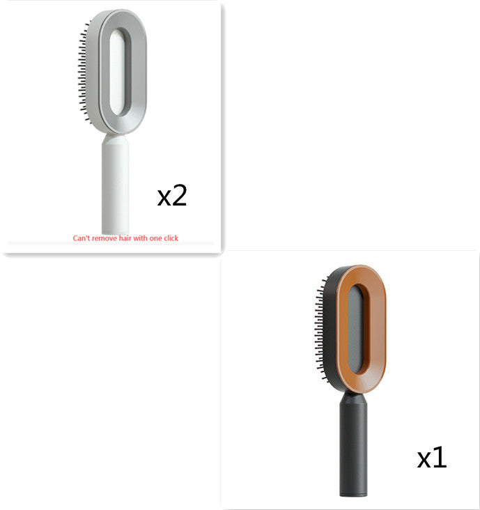 2-in-1 Self-Cleaning Hair Brush for Women – Anti-Static Detangling Comb with Scalp Massage & Air Cushion | For All Hair Types