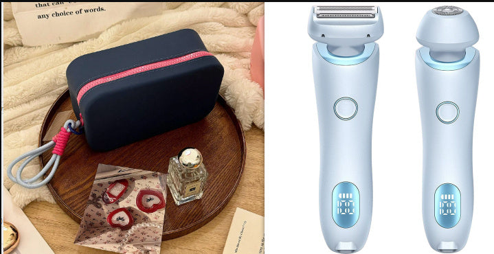 2-in-1 USB Rechargeable Electric Shaver for Women – Waterproof Hair Removal Epilator for Face, Legs, Bikini, and Body