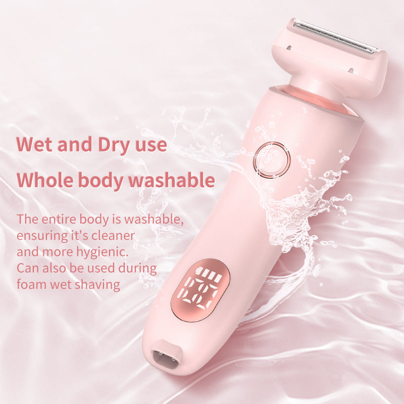 2-in-1 USB Rechargeable Electric Shaver for Women – Waterproof Hair Removal Epilator for Face, Legs, Bikini, and Body
