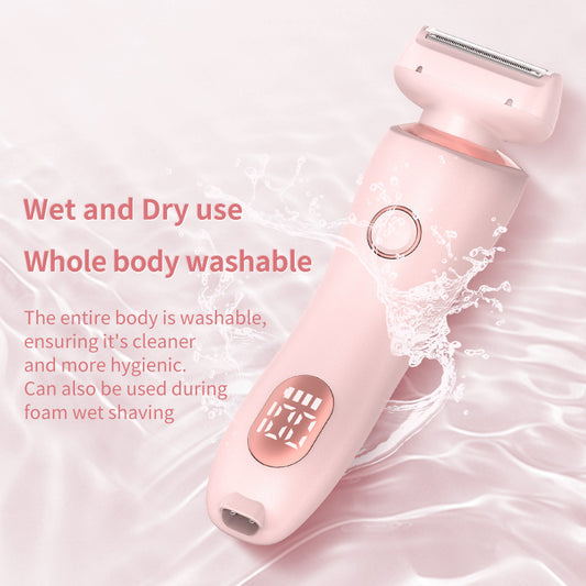 2-in-1 USB Rechargeable Electric Shaver for Women – Waterproof Hair Removal Epilator for Face, Legs, Bikini, and Body