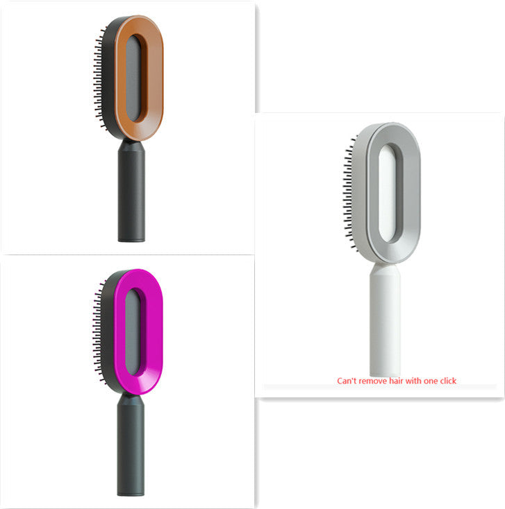 2-in-1 Self-Cleaning Hair Brush for Women – Anti-Static Detangling Comb with Scalp Massage & Air Cushion | For All Hair Types