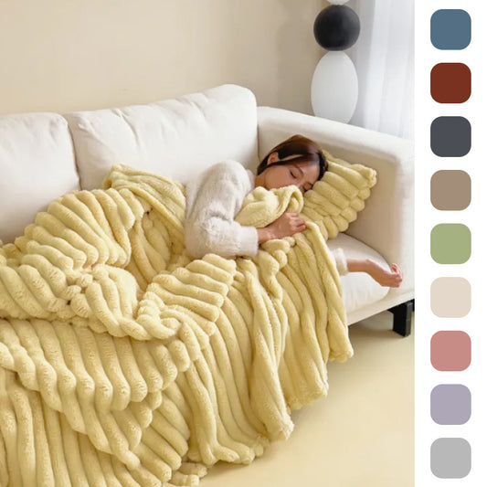Luxurious Bubble Faux Rabbit Fur Blanket – Ultra-Soft Double-Sided Throw for All Seasons (Light Luxury Style)