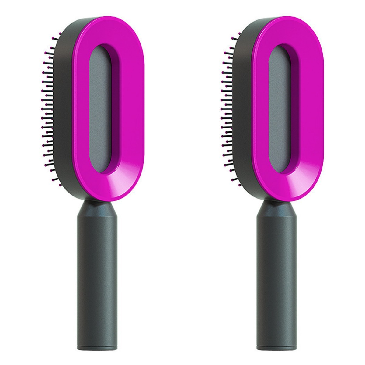 2-in-1 Self-Cleaning Hair Brush for Women – Anti-Static Detangling Comb with Scalp Massage & Air Cushion | For All Hair Types