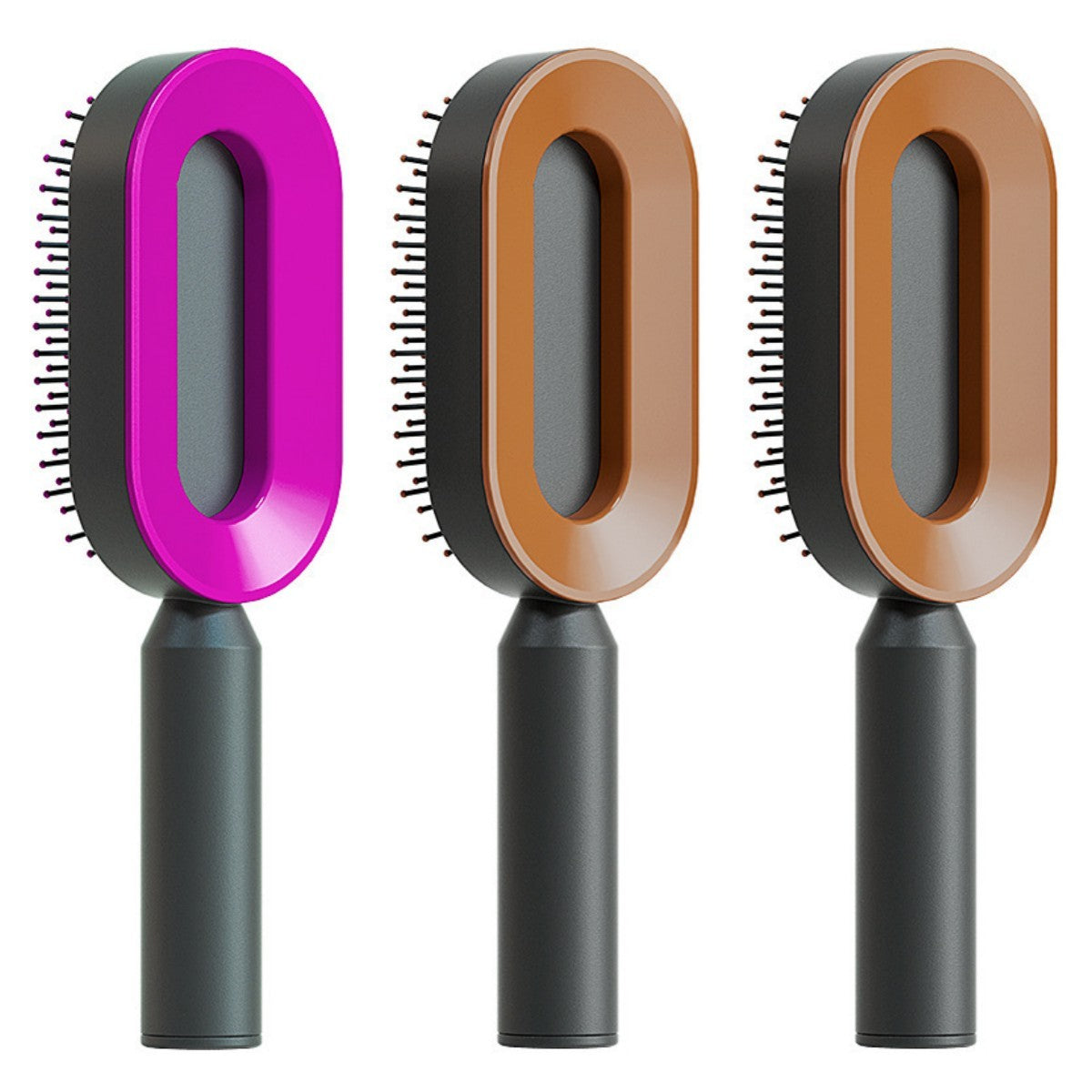 2-in-1 Self-Cleaning Hair Brush for Women – Anti-Static Detangling Comb with Scalp Massage & Air Cushion | For All Hair Types