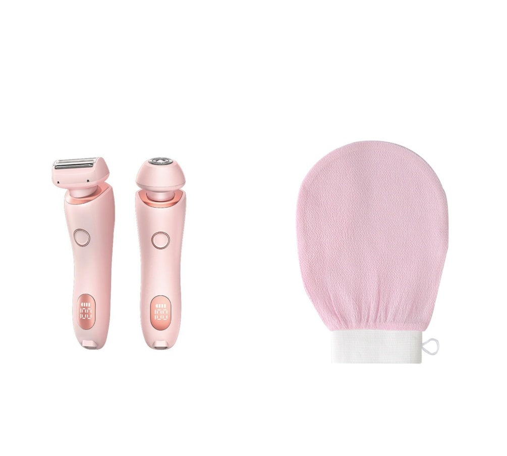 2-in-1 USB Rechargeable Electric Shaver for Women – Waterproof Hair Removal Epilator for Face, Legs, Bikini, and Body