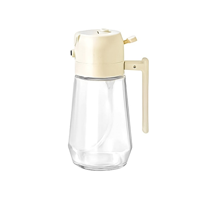 470ML 2-in-1 Olive Oil Sprayer & Pourer – Glass Cooking Dispenser for Oil, Vinegar, Soy Sauce (Ergonomic Handle)