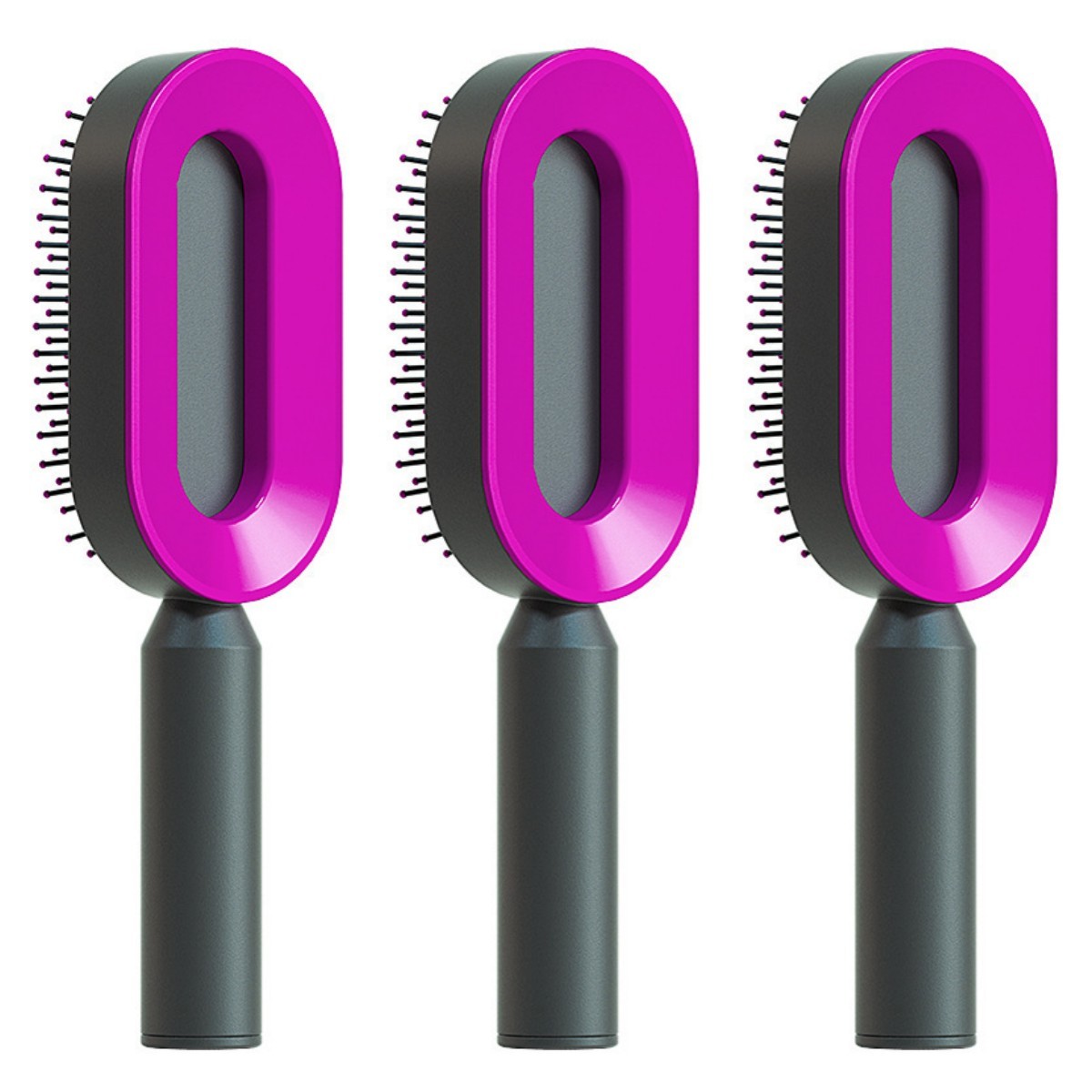 2-in-1 Self-Cleaning Hair Brush for Women – Anti-Static Detangling Comb with Scalp Massage & Air Cushion | For All Hair Types