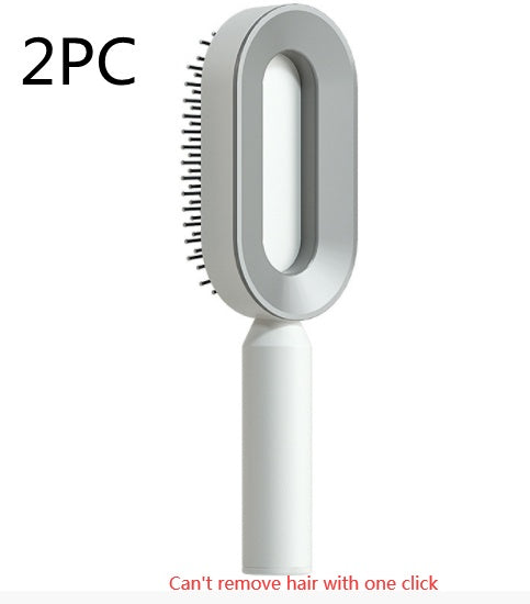 2-in-1 Self-Cleaning Hair Brush for Women – Anti-Static Detangling Comb with Scalp Massage & Air Cushion | For All Hair Types