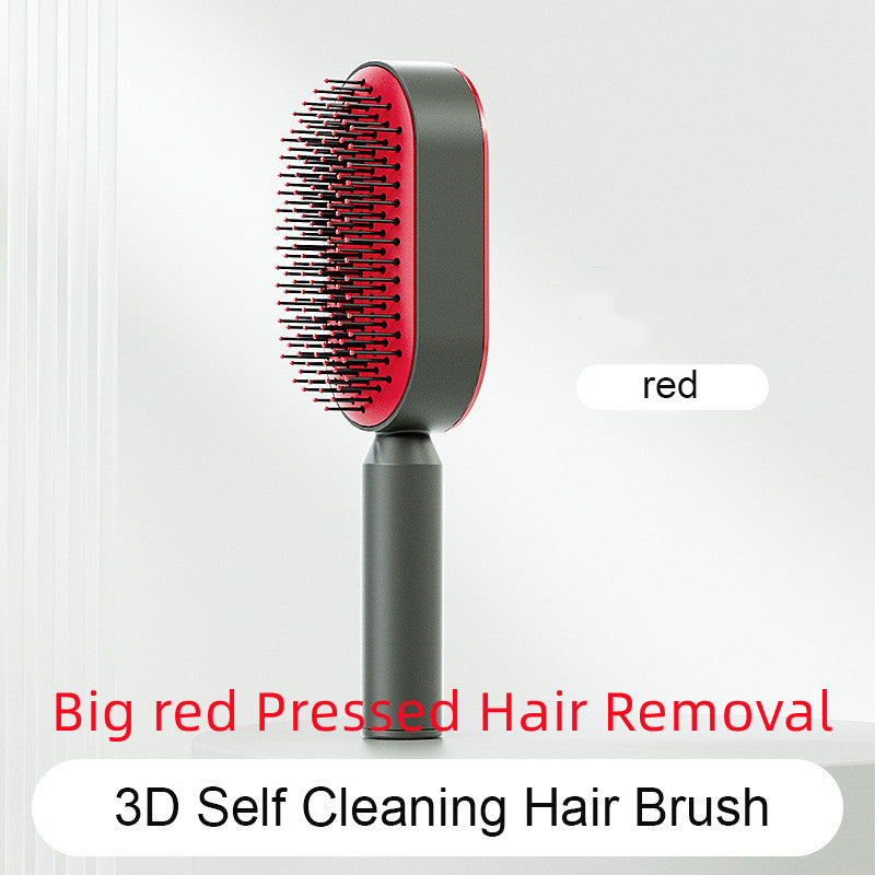 2-in-1 Self-Cleaning Hair Brush for Women – Anti-Static Detangling Comb with Scalp Massage & Air Cushion | For All Hair Types