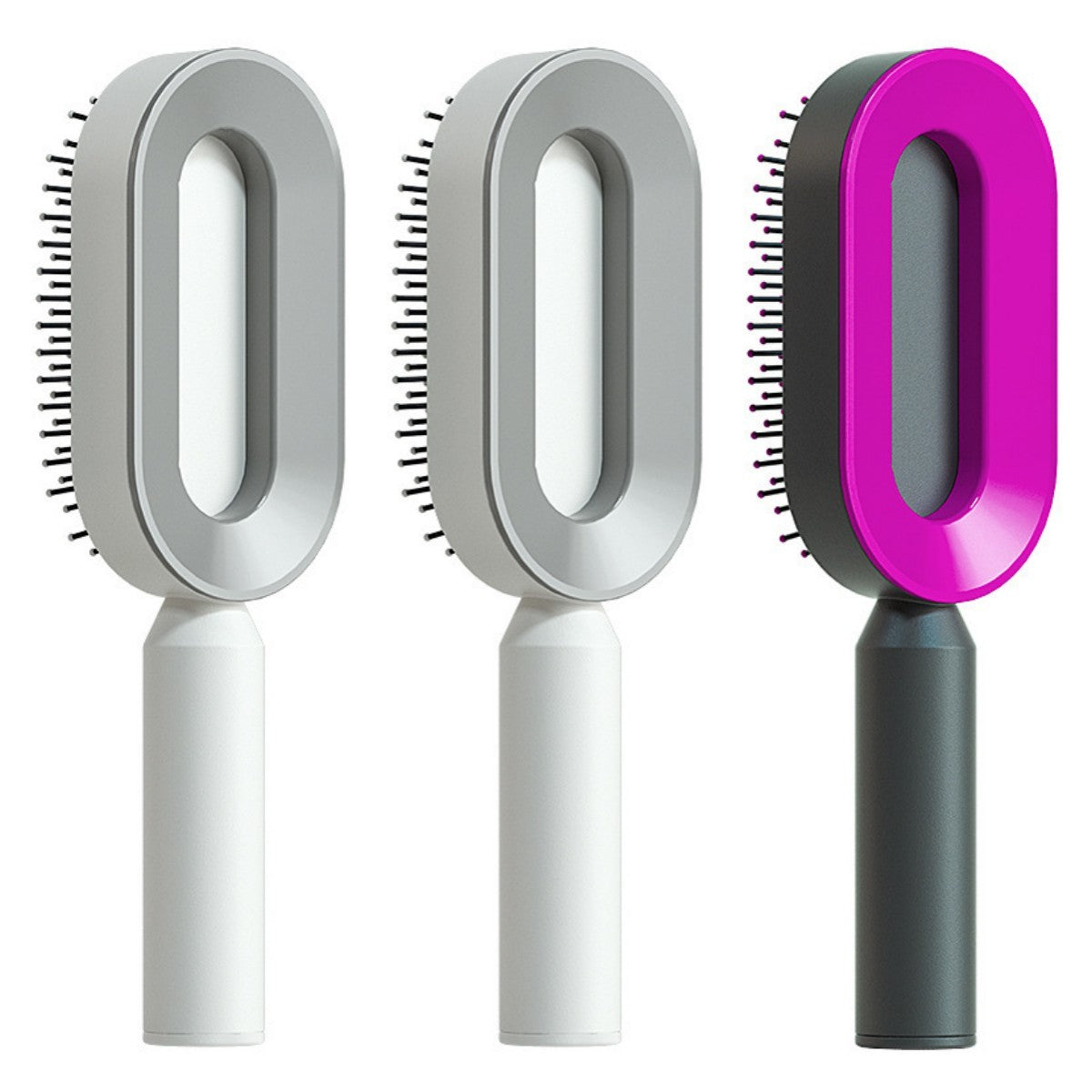 2-in-1 Self-Cleaning Hair Brush for Women – Anti-Static Detangling Comb with Scalp Massage & Air Cushion | For All Hair Types