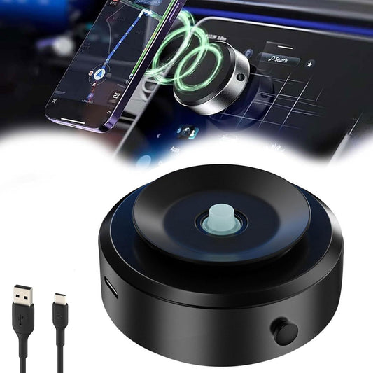 Intelligent Magnetic Car Phone Mount – Double-Sided Suction Cup Holder with 360° Rotation & USB Charging (Universal Fit)