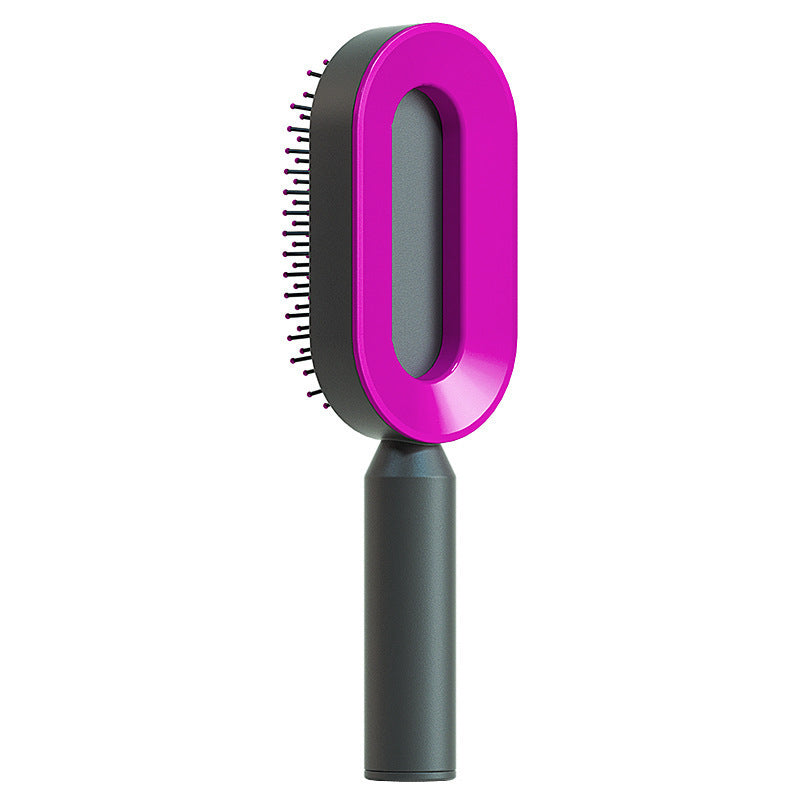 2-in-1 Self-Cleaning Hair Brush for Women – Anti-Static Detangling Comb with Scalp Massage & Air Cushion | For All Hair Types