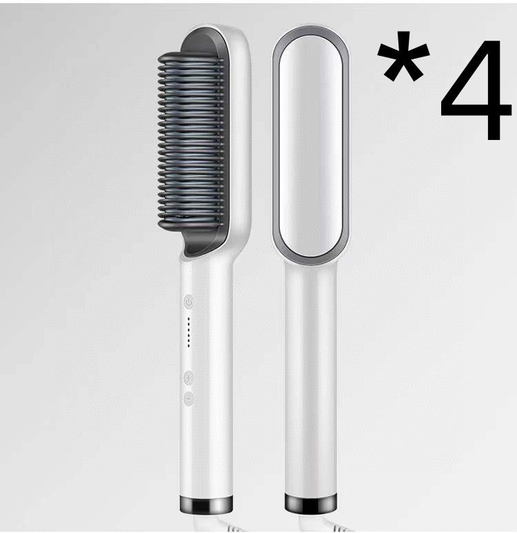 2-in-1 Hair Straightener & Curling Hot Comb – Negative Ion Electric Styling Brush | Tourmaline Ceramic, 10 Temp Settings